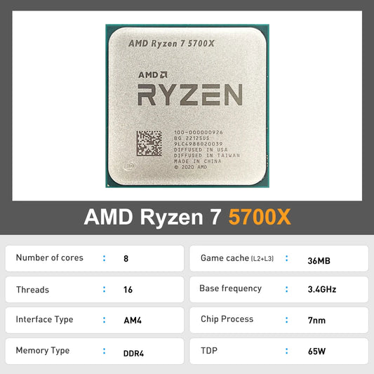 AMD Ryzen 7 5700X 3.4GHz 8 Core 16 Thread - AMD AM4